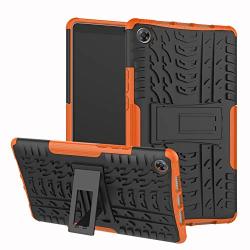 Mediapad M5 8 8.4 Inch Stand Case Dwaybox Hybrid Rugged Heavy Duty Hard Back Case Cover With Kickstand Compatible With Huawei Mediapad M5 8 8.4 Inch SHT-AL09 SHT-W09 Orange