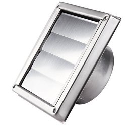 Surepromise 304 Stainless Steel Wall Air Vent Metal Cover Outlet Exhaust Grille 100MM 4" Flaps