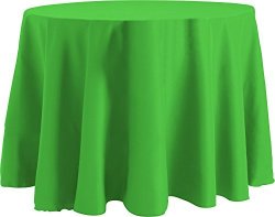 108 Inch Round Tablecloth Flame Retardant Basic Polyester Kelly