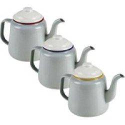 Tea Pot 14CM Enamel Aastd Pack Of 3