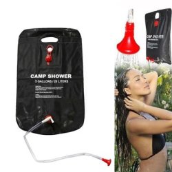 OUTDOOR 20L Portable Camping Shower Bag Water Bladder Solar Heating Pipe Pouch Beach Travel