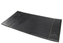 Personalized Full Grain Leather Desk Pad Blotter , Black Leather Table Mat,  Large Leather Office Desk Writing Pad LMXXS 