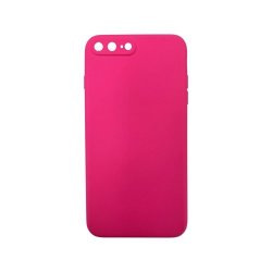 Liquid Silicone Cover With Camera Cut-out Case For Iphone 7 8 Plus - Hot Pink