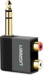 UGreen JRCA2-40846 6.35MM 6.5MM Male To 2RCA Female Audio Adapter Black