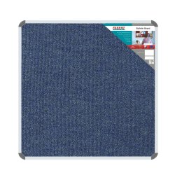 Bulletin Board Ribbed Aluminium Frame 1200X1200MM - Denim