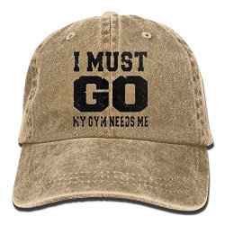 Chao Star I Must Go My Gym Needs Me Adjustable Washed Cap Cowboy Baseball Hat Natural