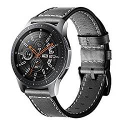 Circle Compatible Samsung Galaxy Watch 46MM Strap 22MM Genuine Leather Strap Stainless Steel Clasp R