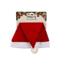 Santa Claus - Christmas Accessories - Felt Hat - 40 Cm X 27 Cm - 8 Pack