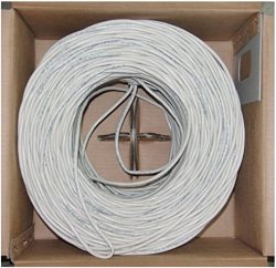 Solid ACL 500 Feet Cat6 Ethernet Cable White Unshielded Twisted Pair Pullbox 
