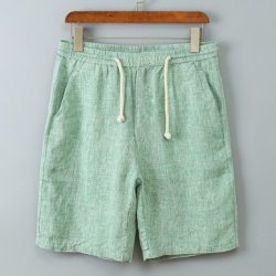 Mens Casual Elastic Waist Pocket Casual Shorts Pants