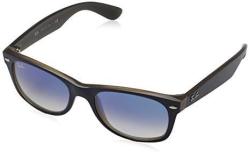 Ray-ban Men's New Wayfarer Square Sunglasses Matte Blue On Opal Brown 52 Mm