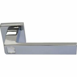 Solid Brass Square Lever Handle With Crystal