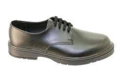 Toughees Clerk Boys Lace Up Genuine Leather School Shoes in Black