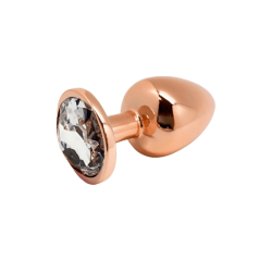 Wooomy Tralalo Rose Gold Metal Butt Plug Small - Clear