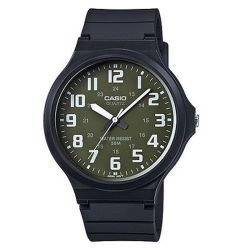 Casio Standard Collection 50M Wr Analog Watch - Black And Green