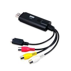 August VGB100 - External USB Video Capture Card - S Video Composite To USB Transfer Cable - Grabber Lead For Windows 10 8 7 Vista Xp