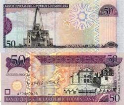Do Not Pay - Dominicana 50 Peso 2006-8 Unc 1 2 Circ.