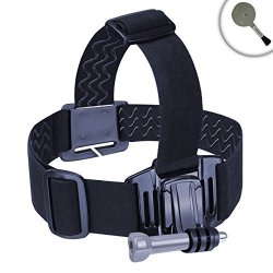 Universal Comfort Head Strap Action Camera Mount With Stretch-fit Band By Usa Gear - Works With Sony 4K FDR-X1000VR FDR-X3000 HDR-AS300 HDR-AS100V HDR-AS50 HDR-AZ1