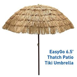 Easygo 6 5 Thatch Patio Tiki Umbrella Tropical Palapa Raffia Tiki Hut Hawaiian Hula Beach Umbrella Reviews Online Pricecheck