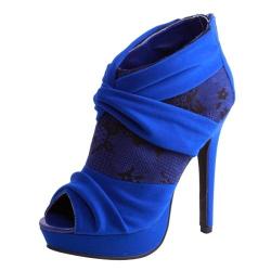 Royal Blue Bootie Heels-size 7