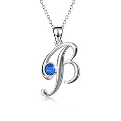 sapphire initial pendant