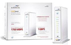 Arris Surfboard SVG2482AC 24X8 Docsis 3.0 Cable MODEM TELEPHONE AC1750 Wi-fi Router Certified For Xfinity - White