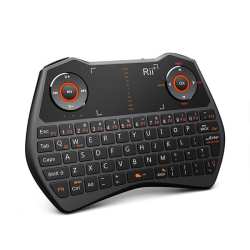 Rii Wireless Qwerty Backlit Game Touchpad Keyboard Black