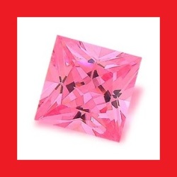 Cubic Zirconium - Pink Ice Princess Cut - 1.86cts