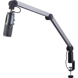S1 Caster Clamp On Boom Stand With Integrated USB Cable - For USB Microphones Integrated USB Cable All Tube Construction Quiet Operation Sturdy