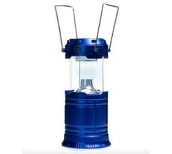 Rechargeable Solar Camping Lantern & Flashlight Torch - Blue
