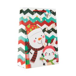Gift Bag Christmas Animal & Santa Claus Large