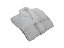 Light Grey Unisex Fleece Bathrobe Extra Large