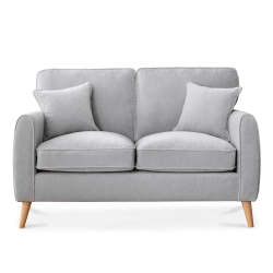 Amy Velvet 2 Seater Sofa couch - Light Grey