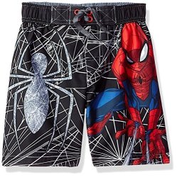 Marvel Big Boys' Spiderman Web Swim Trunk Midnight 5 6
