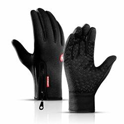Fancygoo Touchscreen Running Gloves Winter Waterproof Windproof Thermal Gloves For Running Cycling Biking Riding Driving Outdoor Sports Gloves For Men Women Black-b Medium
