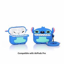 Lkdepo 3D Cartoon Silicone Airpods Pro Case Cover With Keychain Cute Comic Skin Design Airpods Pro Charging Protective Covers Compatible With Airpods Pro 2019 Release Stitch