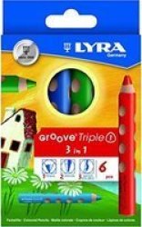 Groove Triple 1 Coloured Pencils 6 Pieces