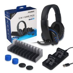 5 In 1 Headphones - Charging Dock -game Stand -silicon Caps For PS4