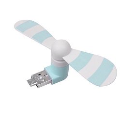Coopsion USB MINI Fan 2 In 1 Portable Electric Phone Fan For Android Smart Phone Power Bank Computer And USB Device Blue