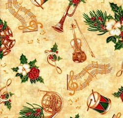 Holiday Musical Instruments Cotton Fat Quarter