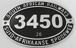 Sar South African Railways Loco Number Plate Class 26 Red Devil Large