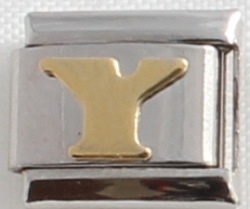 Italian Charm - Gold Plated Letter Y