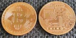 1 Bitcoin 2013 Copper Plated Steel Coin 1 Troy Oz