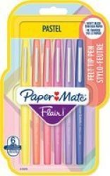 Flair Pastel Felt Tip Pens - Medium 0.7MM Set Of 6