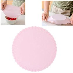 Kemilove Silicone Stretch Lids Bowl Lid Silicone Plastic Wrap Cover Microwave Oven Refrigerator Fresh Bowl Seal Pink