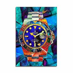 Canvas Wall Art Rolex Watches Pop Art Canvas HD Modern Abstract Art Print Poster Office Bedroom Cafe Decoration With Frame STYLE1 40" X 28" 100X70CM Framed