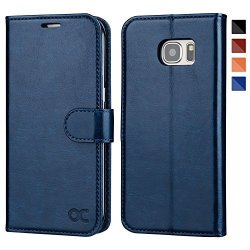 OCASE Galaxy S7 Edge Case Leather Wallet Flip Case For Samsung Galaxy S7 Edge - Blue