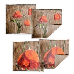 Poppy Flowers Luxury Scatter Covers - Set Of 4