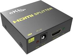 Ekl HDMI Splitter 1 In 2 Out Ver 1.4 Hdcp 3D 4K@30HZ Full HD1080P For Xbox PS4 PS3 Fire Stick Roku Blu-ray Player Apple Tv Hdtv
