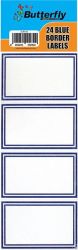 Butterfly 24 Blue Border Labels Pack Of 10 - 240 Labels
